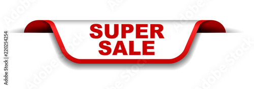 red and white banner super sale