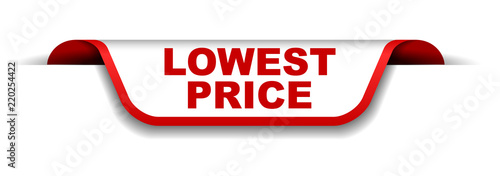 red and white banner lowest price