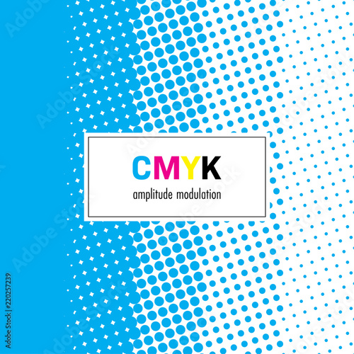 Abstract halftone background in CMYK colors. Vector illustration