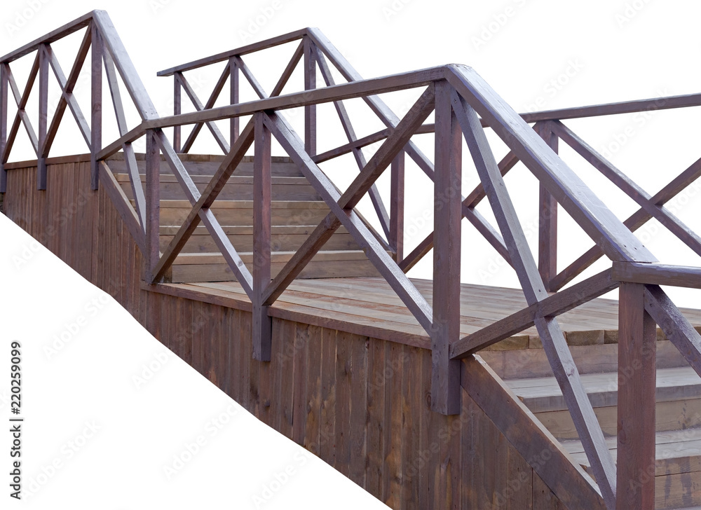 wooden staircases with railings