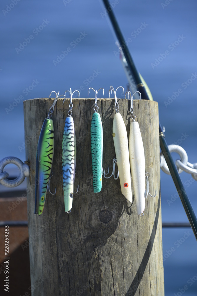 Fishing Lures, Cape Cod Stock Photo