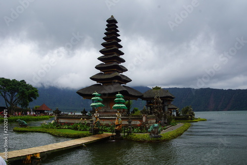 Temple at Batur Lake on Bali  Indonesia