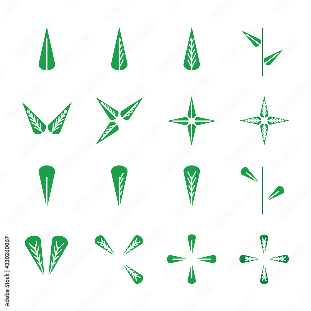 Obraz premium leaf icons set. vector illustration.