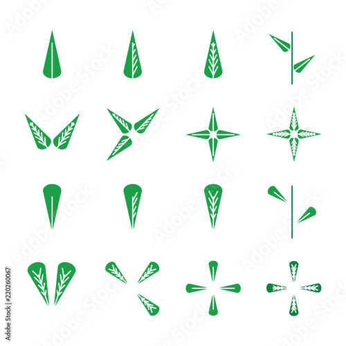 leaf icons set. vector illustration.