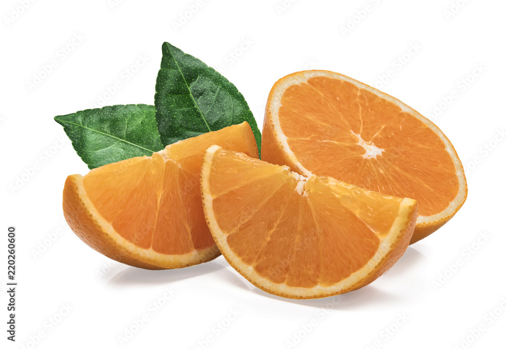 orange fruit slice isolated on white background orange fruit slice isolated on white background