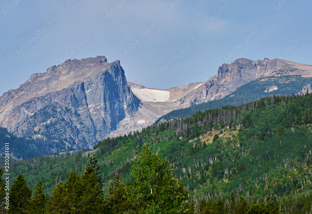 Glaciers and Rocky Mountains in Rocky Mountain National Park Colorado