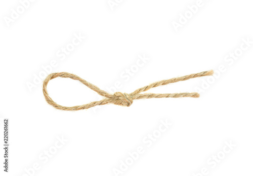 knot and loop of woven rope isolated on white background © Bohdan