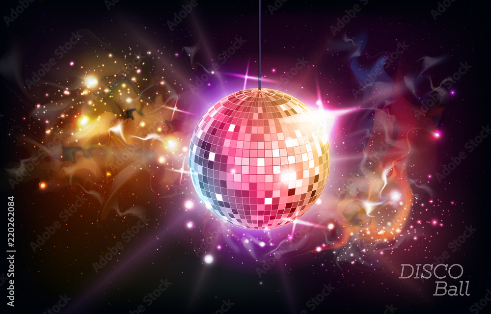 Disco ball. Disco ball on open space background Disco ball. Disco ball on open space background
