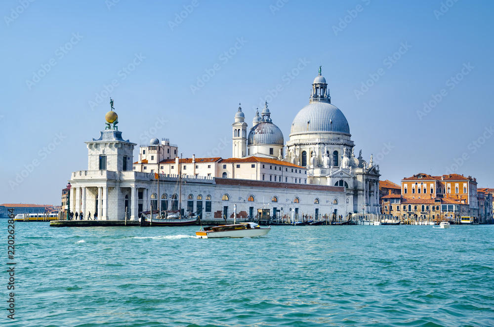 Grand canal and Basilica Santa Maria della Salute, Venice, Italy