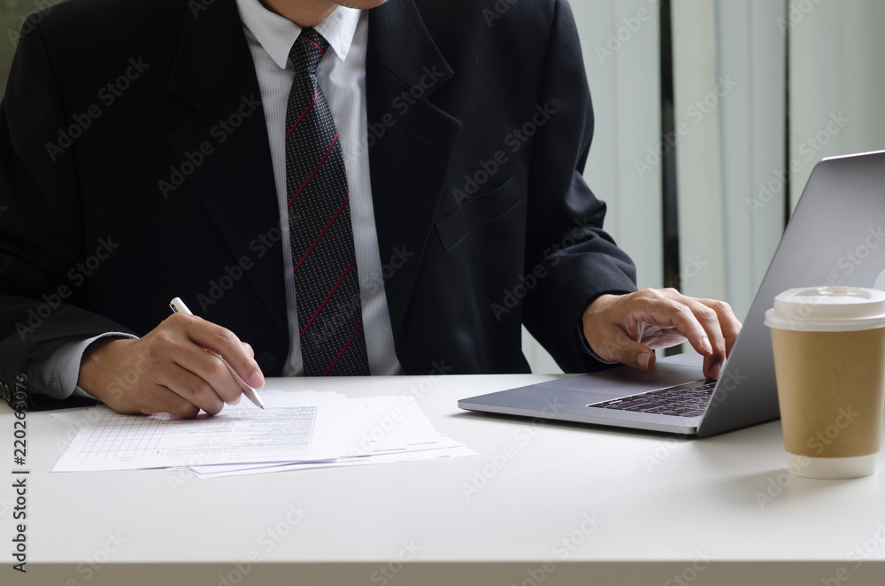 Obraz premium Businessman working with labtop