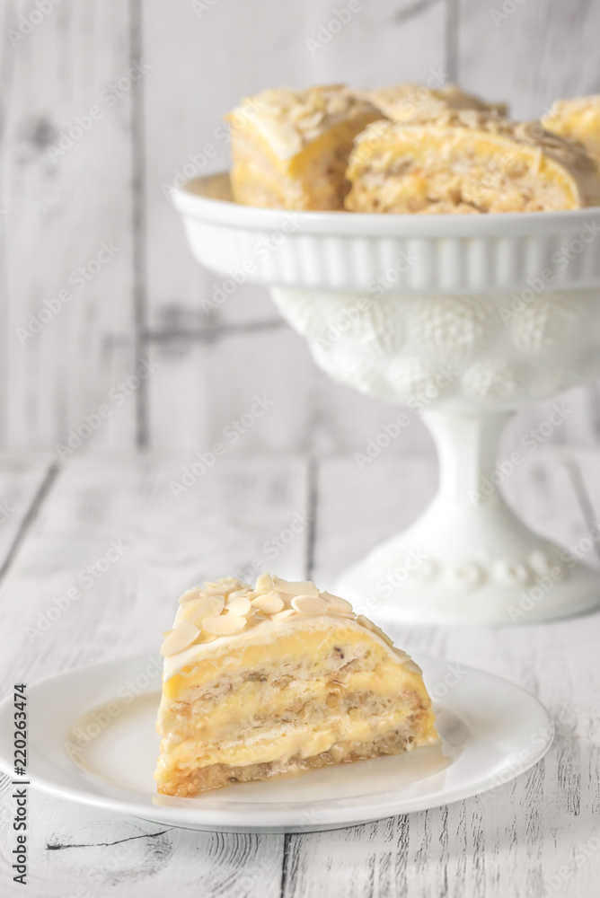 Portion of egyptian cake