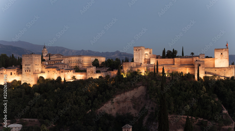 Alhambra in Spain's Granada during the summer season