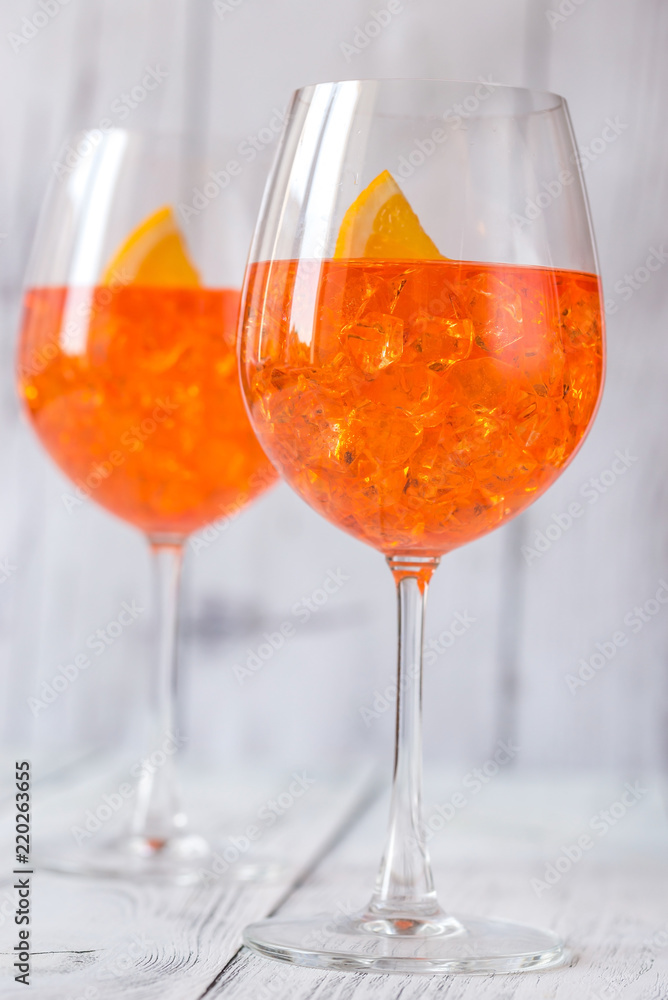 Glass of Aperol Spritz cocktail Glass of Aperol Spritz cocktail