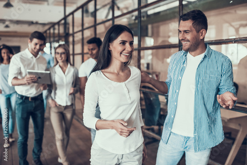 Group of Young Business People Walking Together