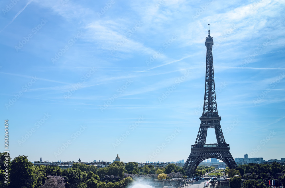 Eiffel tower from Trocadero in Paris
