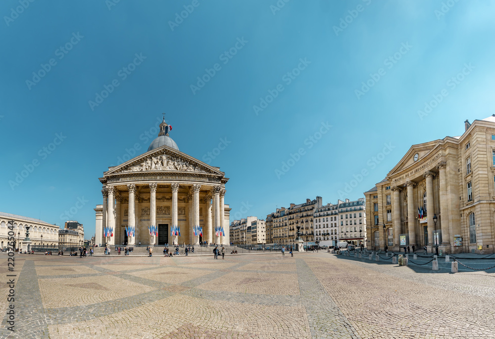 Paris, France - 05 May, 2017: View of the Pantheon church and square, Paris, France