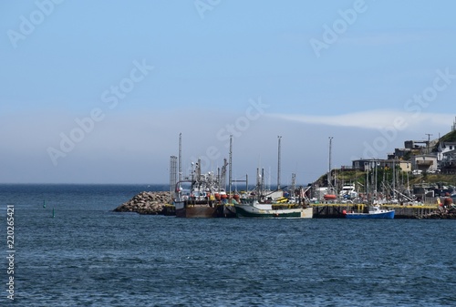 view across the harbour towards dock for small nautical vessels near Fort Amherst, St John's Newfoundland Canada