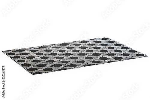 Modern rug with geometric pattern. 3d render