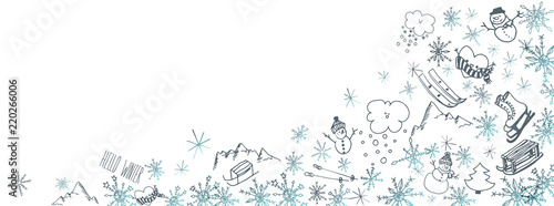 Winter doodles background