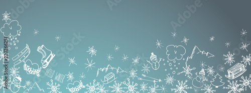 Winter doodles background