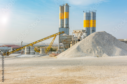 Quarry with silo in an industrial zone