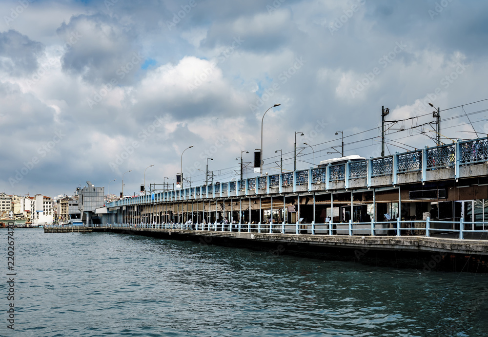 Galata Bridge with view to Karakoy district and Golden Horn istanbul - Turkey, no people Galata Bridge with view to Karakoy district and Golden Horn istanbul - Turkey, no people