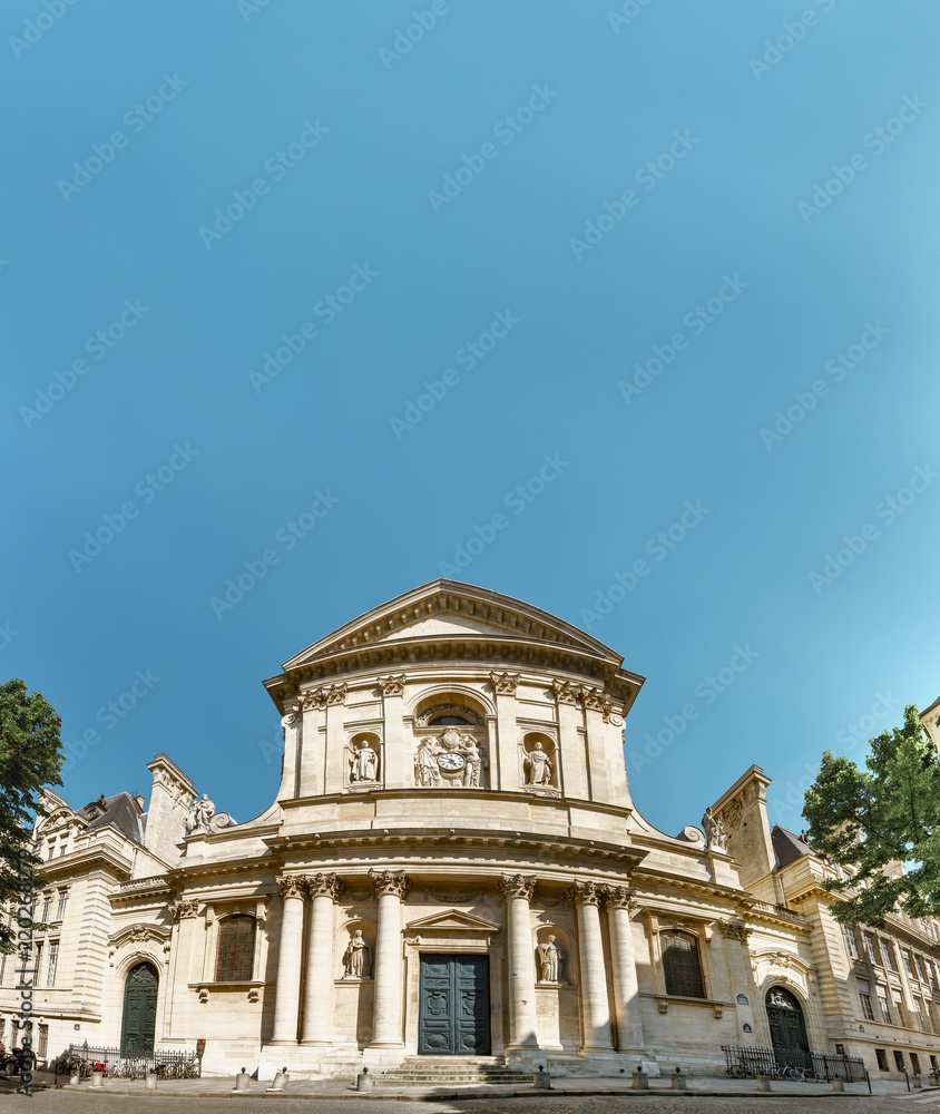 Exterior view of the Sorbonne University of Paris