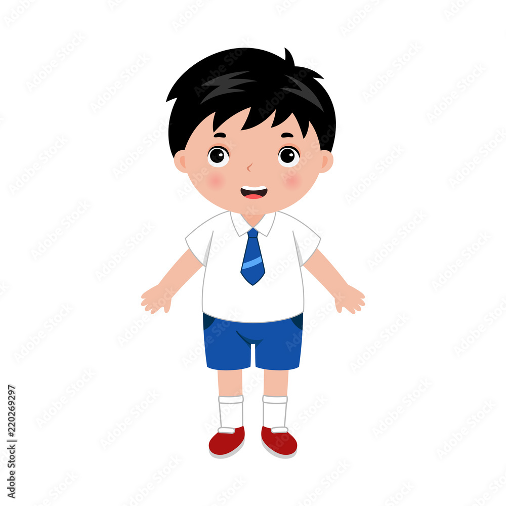 Illustration of little boy in school uniform. Vector. Illustration of little boy in school uniform. Vector.