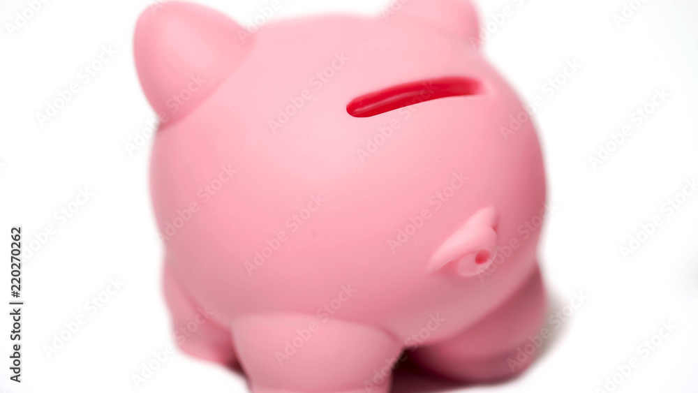 Pink piggy bank, private account, family budget, savings for dream purchase Pink piggy bank, private account, family budget, savings for dream purchase