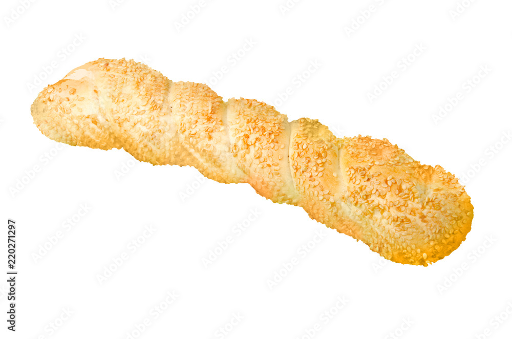 baguet isolated on white, cliping path included