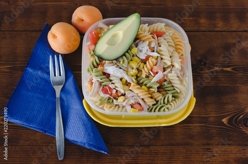 Healthy food prepared at home to take away.