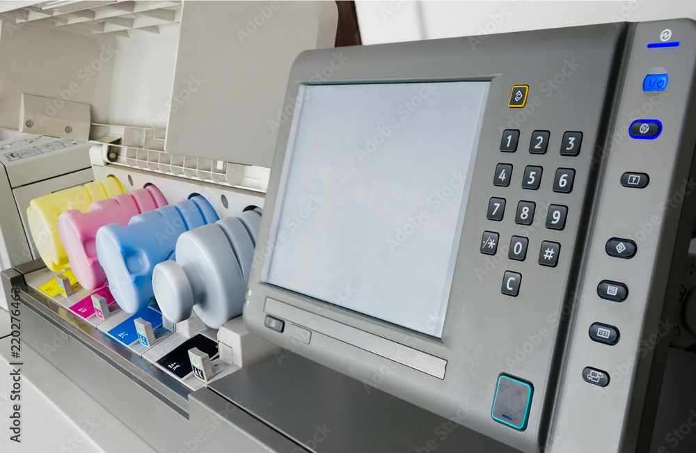 Digital print machine detail and cartridges Digital print machine detail and cartridges