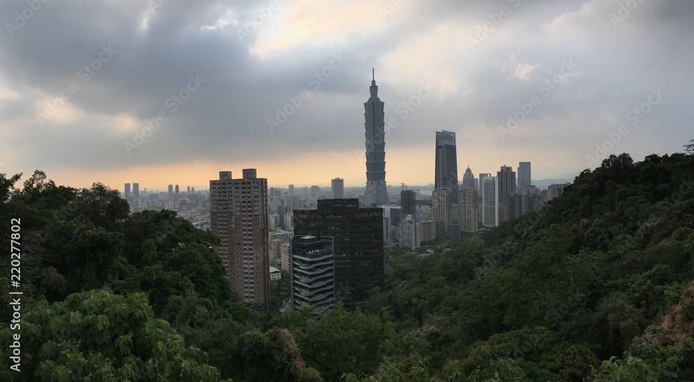 Panoramic view of taipei, taipei 101, taiwan