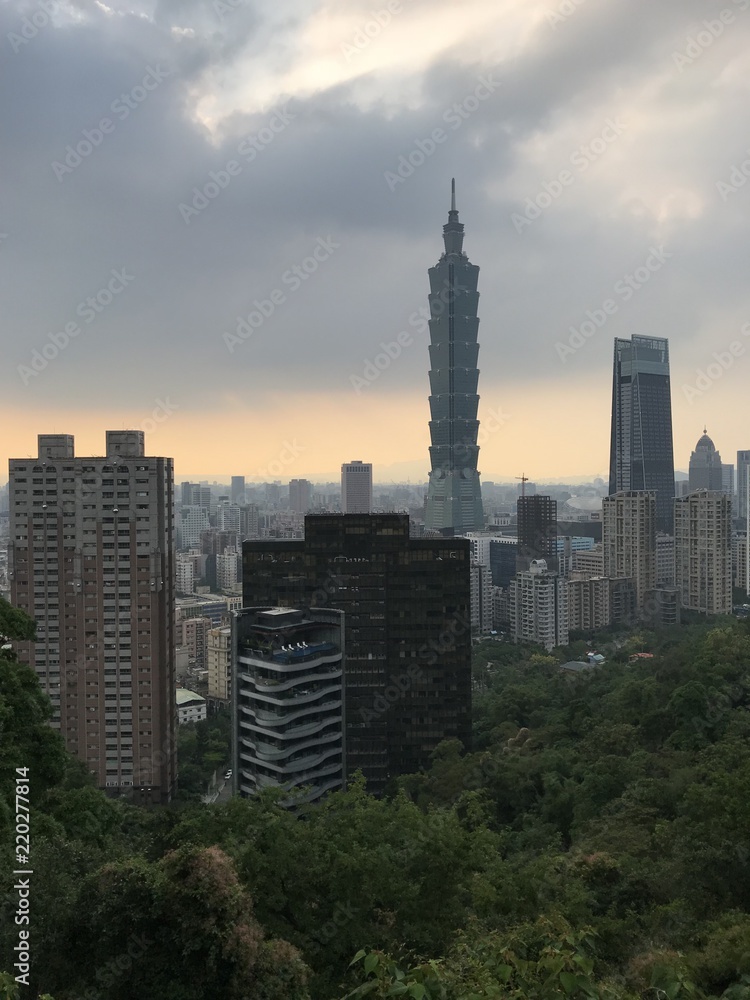 Panoramic view of taipei, taipei 101, taiwan