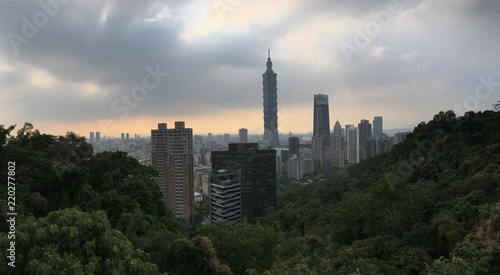 Panoramic view of taipei, taipei 101, taiwan