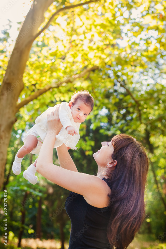 Fototapeta premium Mother with baby at outdoors
