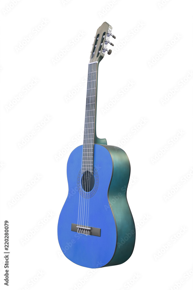 The image of a guitar isolated under the white background