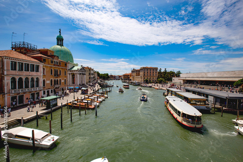 Canal Grande in a summer in Venice, Italy.View from bridge photo