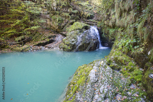 Beautiful little lake in Zeleni vir trip place near Skrad in Gorski kotar, Croatia. 