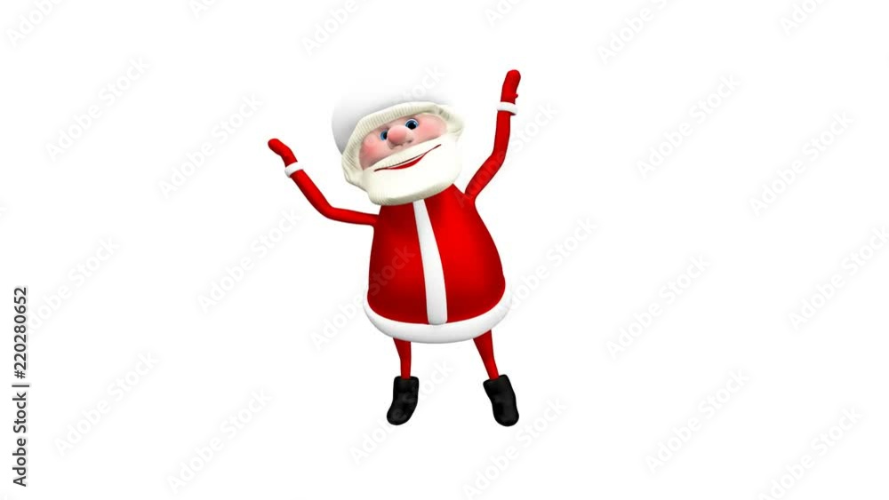 3D animation Jumping Santa with Alpha Channel Looped Video 3D animation Jumping Santa with Alpha Channel Looped Video