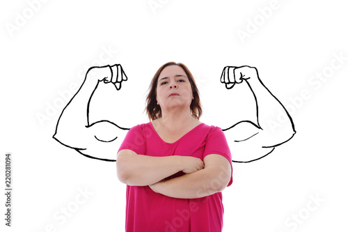 Bilde på lerret femme forte avec muscles dessinés