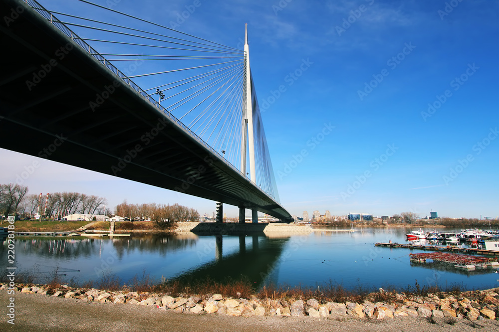 Obraz premium Beautiful Ada bridge in Belgrade, Serbia