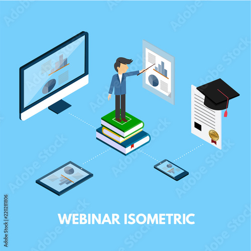 Wallpaper Mural Webinar isometric vector. Torontodigital.ca