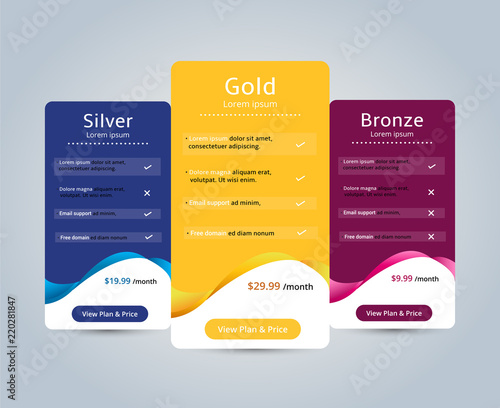 Host pricing for plan website banner. Customer buy package used.Vector illustration