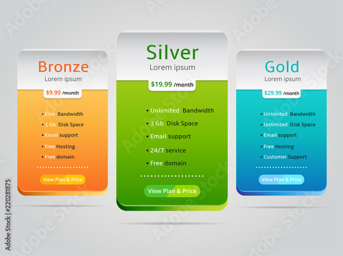 Host pricing for plan website banner. Customer buy package used.Vector illustration