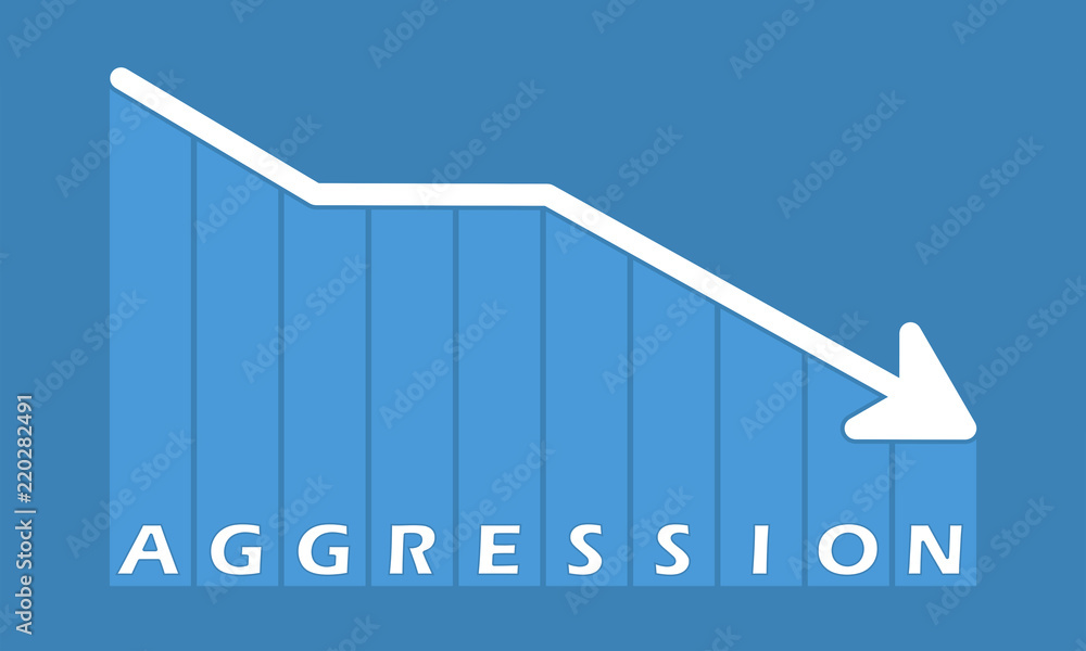 Fototapeta premium Aggression - decreasing graph