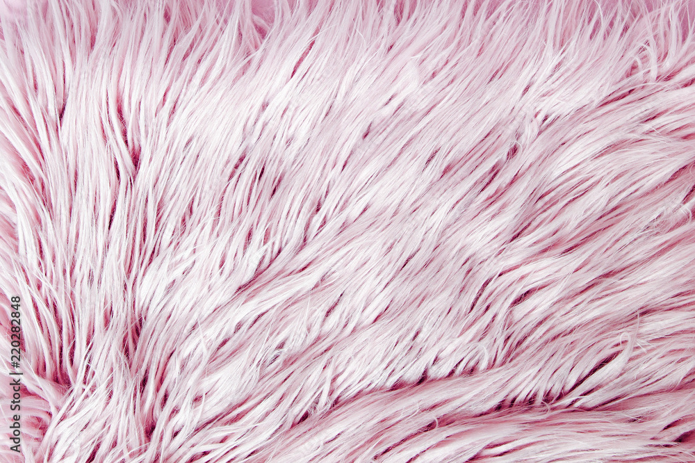 Pink fluffy fur background. Flat lay, top view Pink fluffy fur background. Flat lay, top view