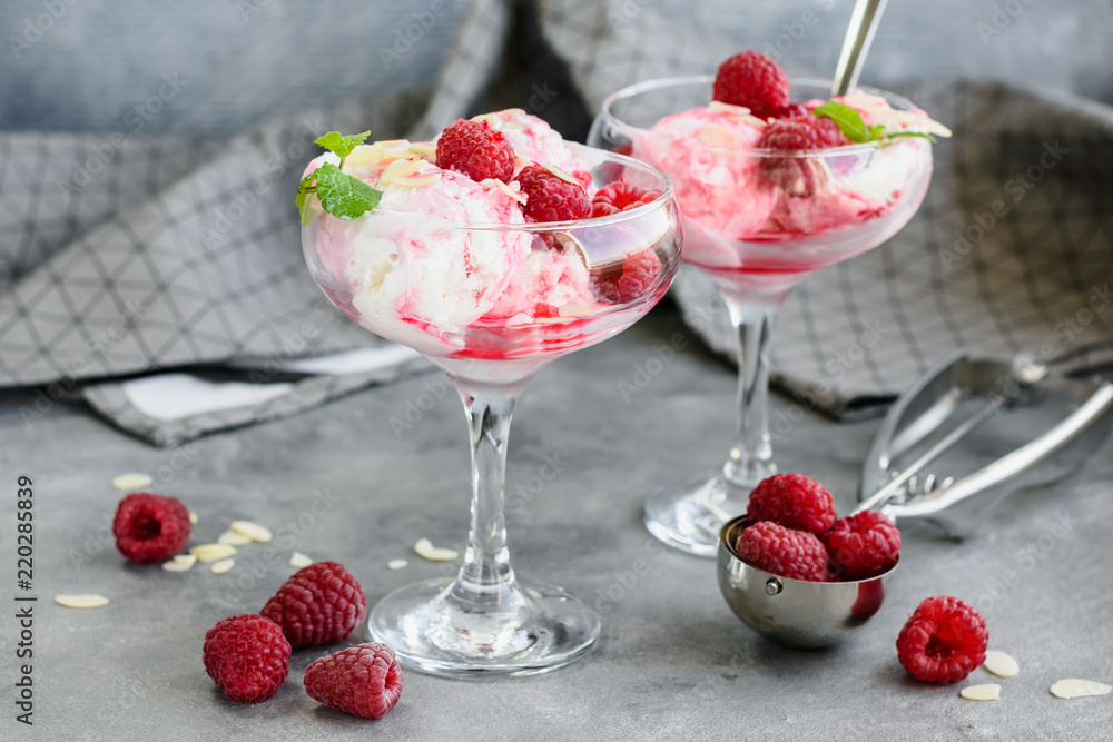 Raspberry ice cream. Raspberry ice cream.