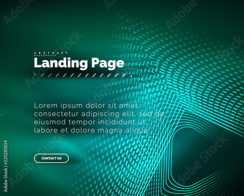 Neon glowing background for landing page photo