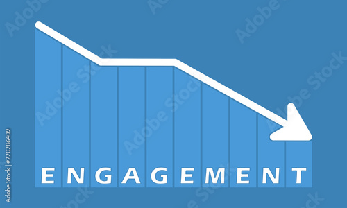 Canvas-taulu Engagement - decreasing graph
